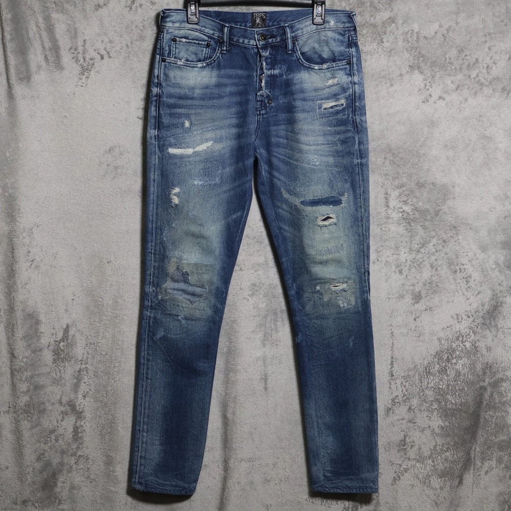 PRPS Jeans Mens 33x33 Blue Demon Distressed Slim Straight Denim E80P228P